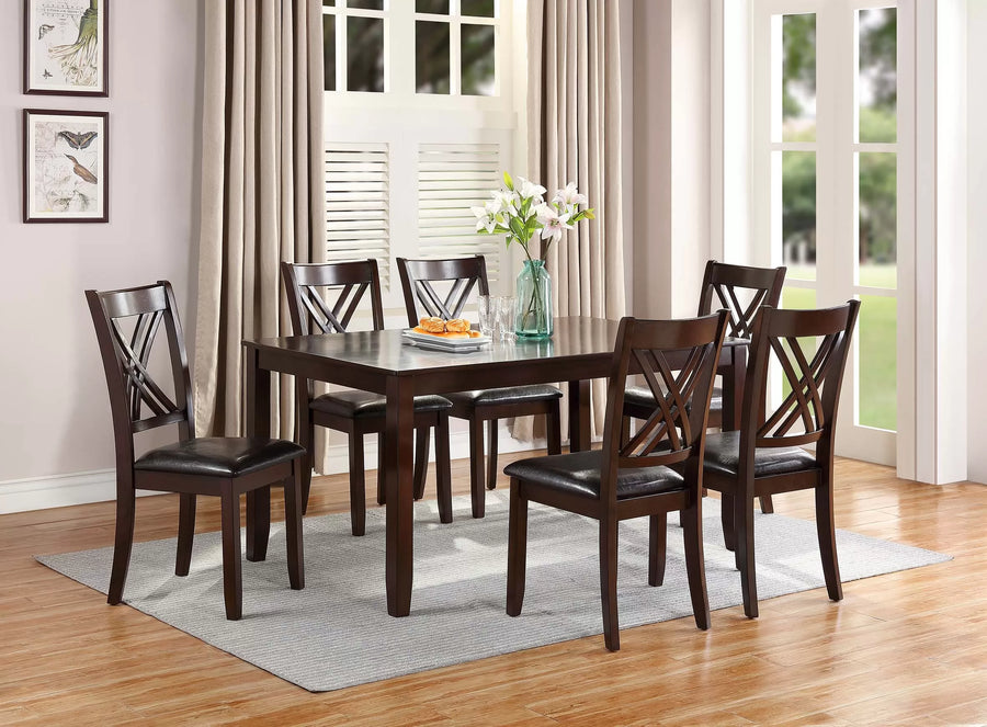 The Calloway Espresso & Cream Dining Set – 7 Piece