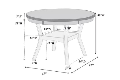 The Grayson Gray Round Dining Set – 5 Piece - view 7