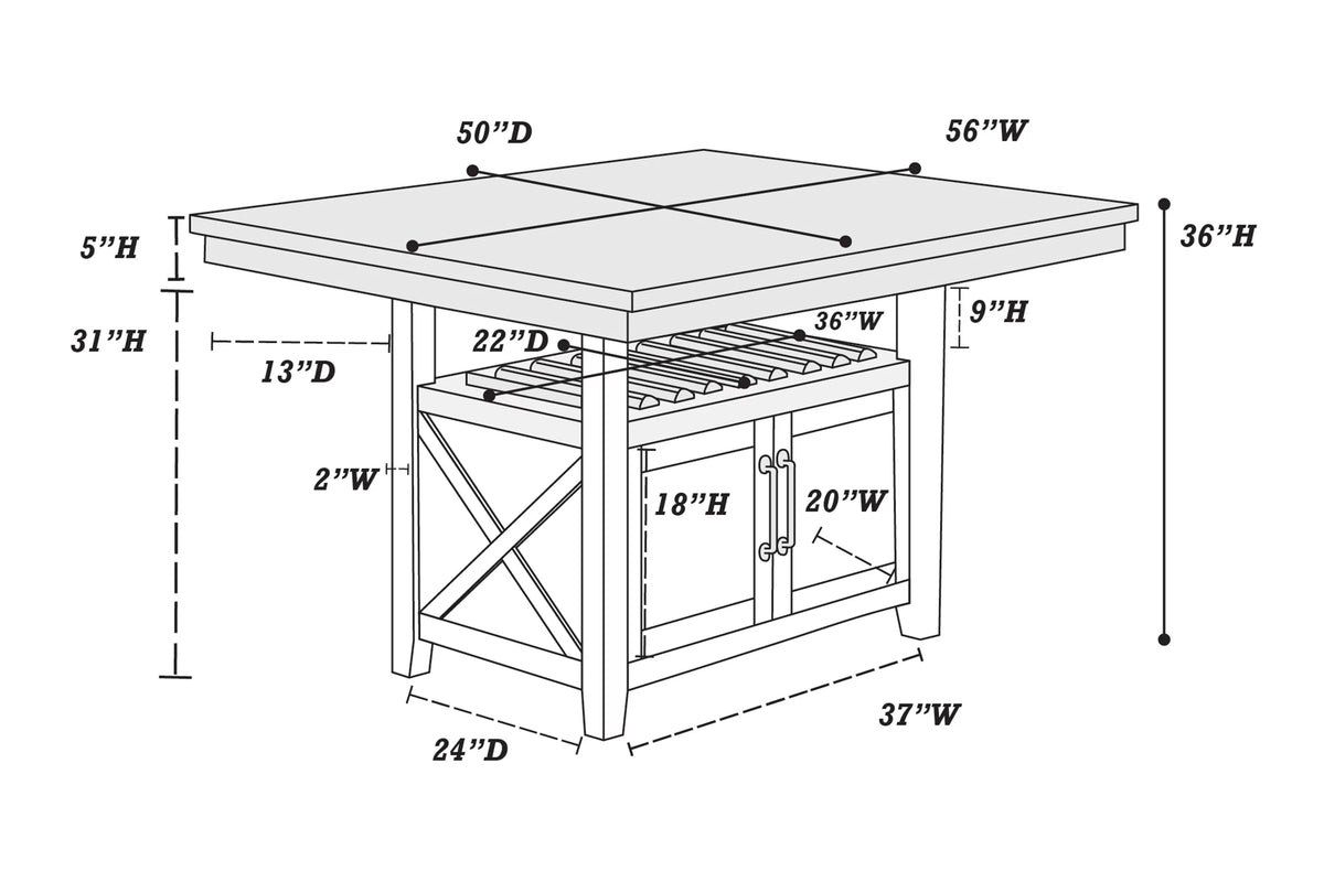 The Davenport Counter-Height Storage Table - view 8