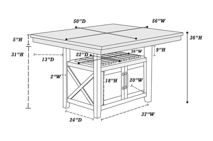 The Davenport Counter-Height Storage Table - view 8