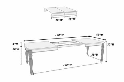 The Rocklin Carved Leaf Dining Table - view 3