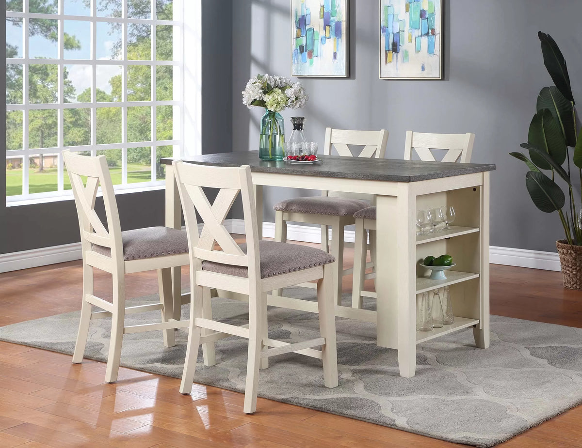The Waverly Counter-Height Dining Table with Shelves - view 2
