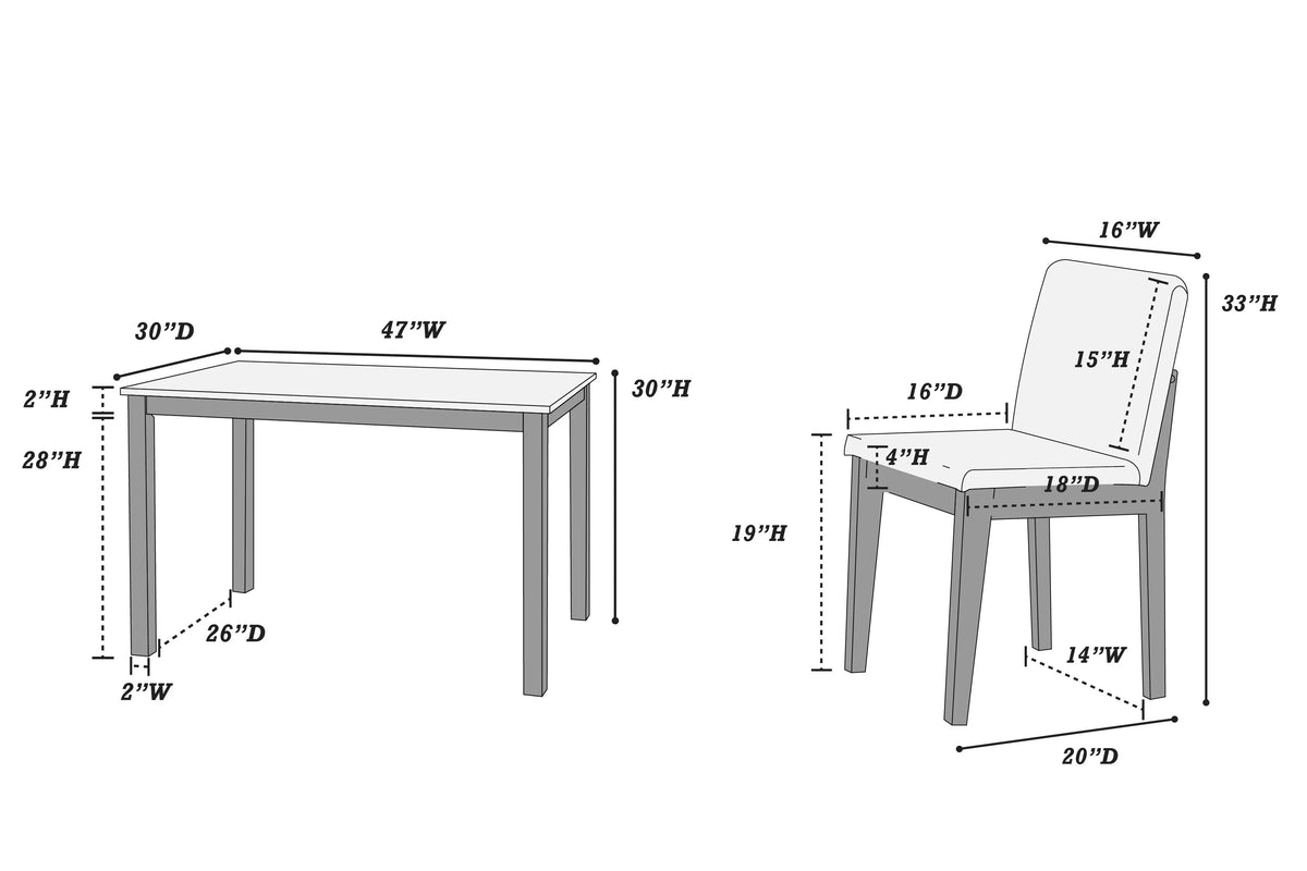 The Foster Dark Walnut Dining Set – 5 Piece