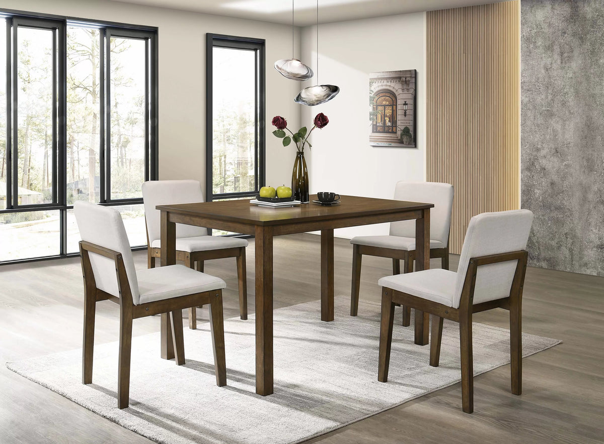 The Foster Dark Walnut Dining Set – 5 Piece