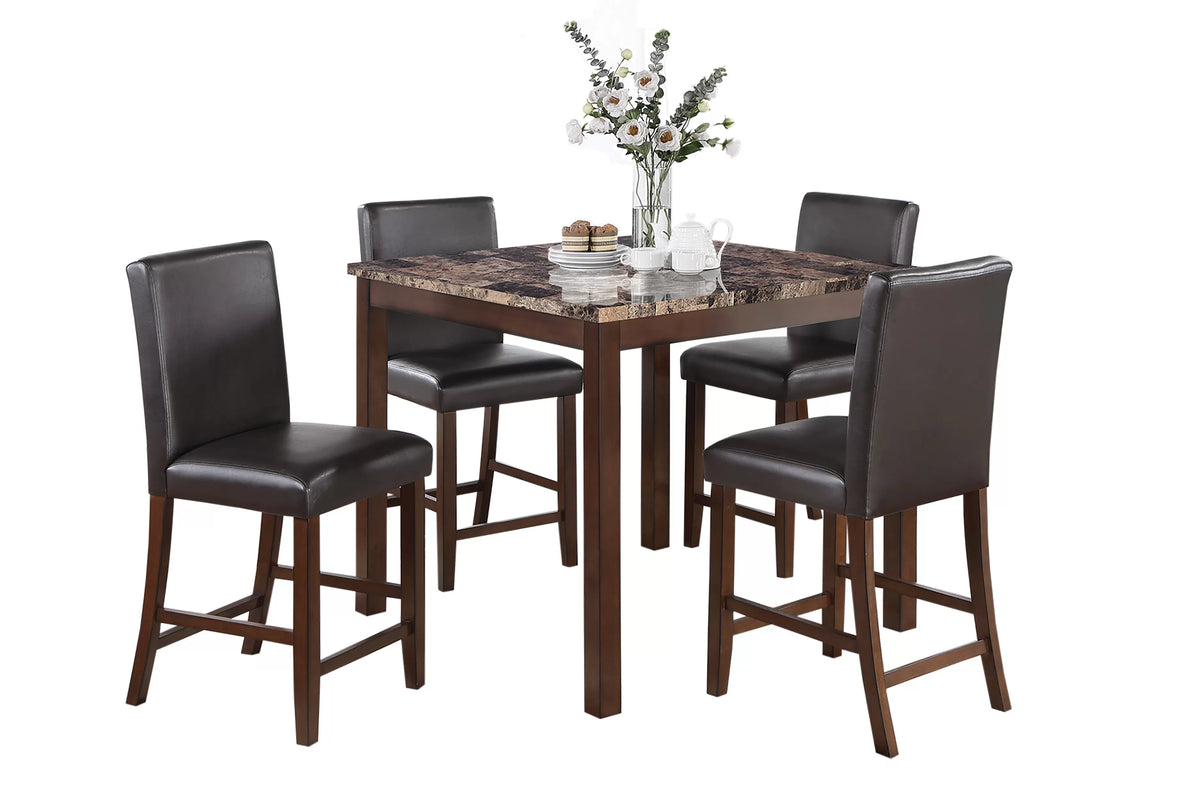 The Prescott Espresso Counter Height Dining Set – 5 Piece