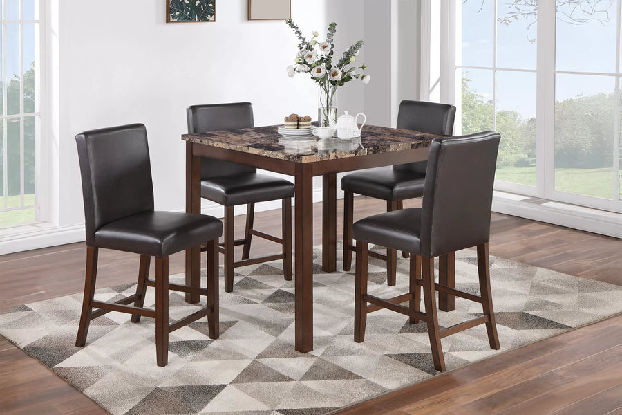 The Prescott Espresso Counter Height Dining Set – 5 Piece
