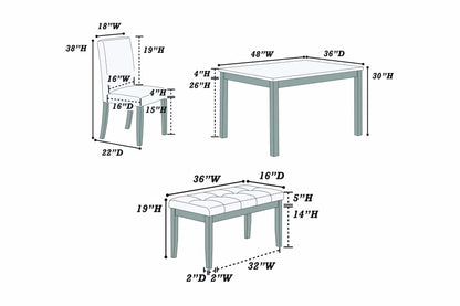 The Grady White Dining Set – 5 Piece