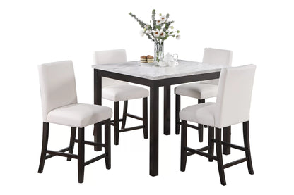 The Prescott White Counter Height Dining Set – 5 Piece