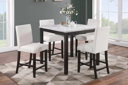 The Prescott White Counter Height Dining Set – 5 Piece