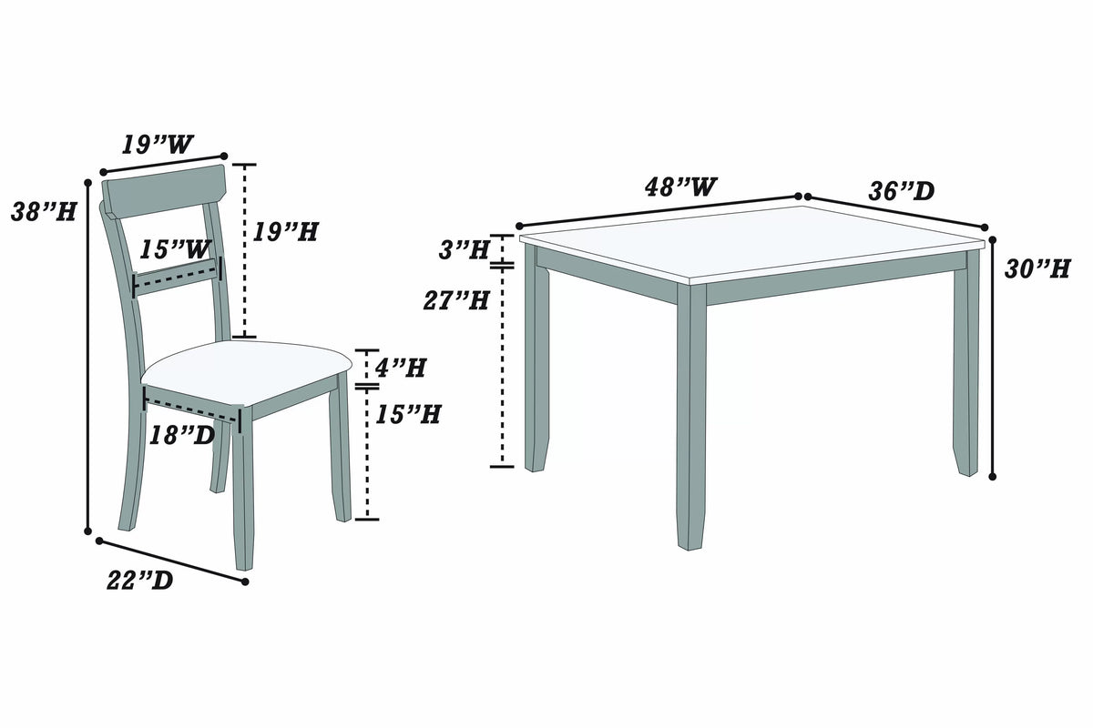 The Harlow Wood Dining Set – 5 Piece