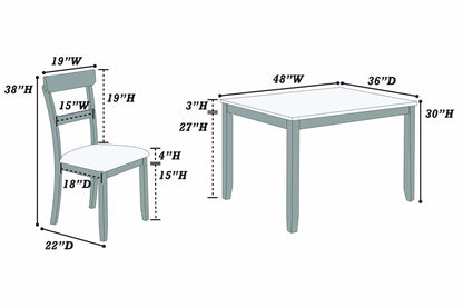 The Harlow Wood Dining Set – 5 Piece