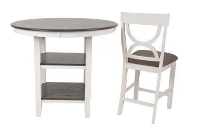 The Ellis White Round Counter Height Dining Set – 5 Piece
