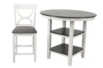 The Ellis White Round Counter Height Dining Set – 5 Piece