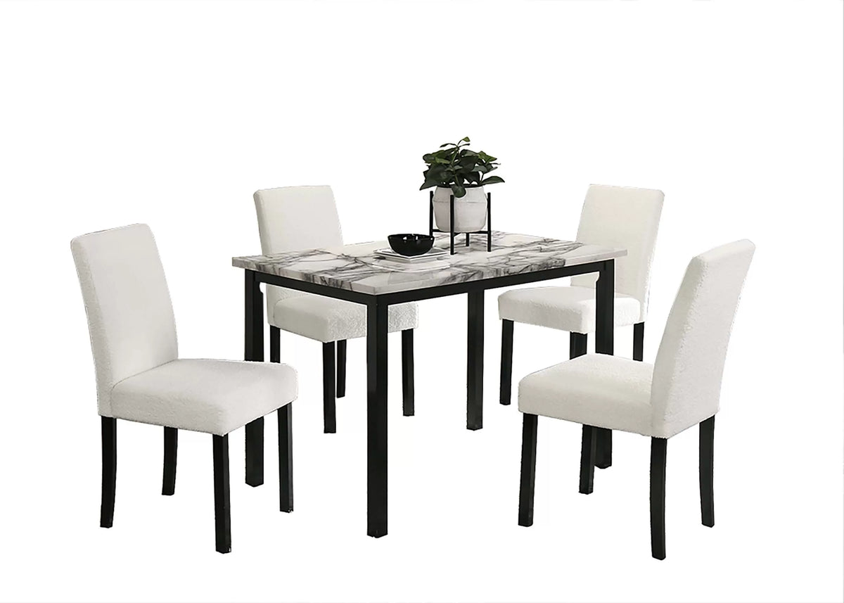 The Irving White Dining Set – 5 Piece