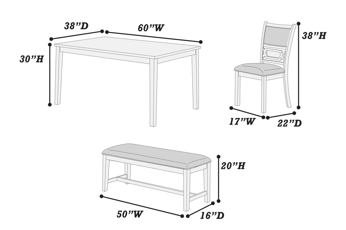 The Jensen Gray Dining Set – 6 Piece