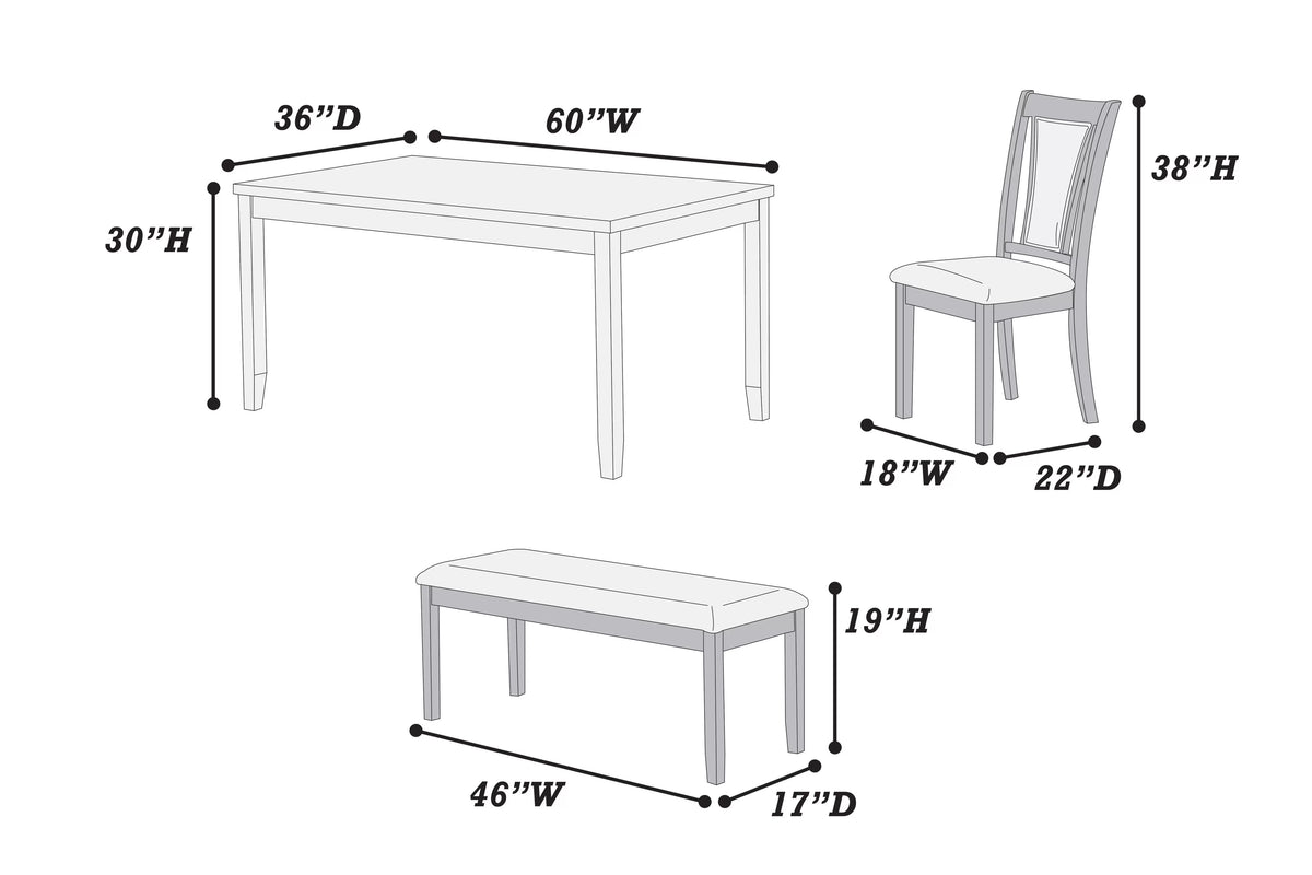 The Keaton Walnut Dining Set – 6 Piece