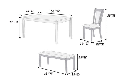 The Keaton Walnut Dining Set – 6 Piece