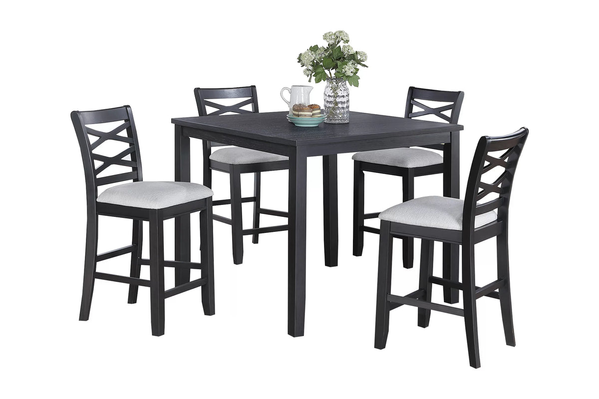 The Graham Black Counter Height Dining Set – 5 Piece