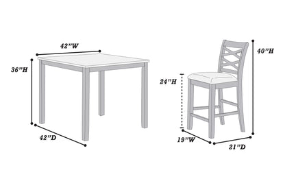 The Graham Black Counter Height Dining Set – 5 Piece