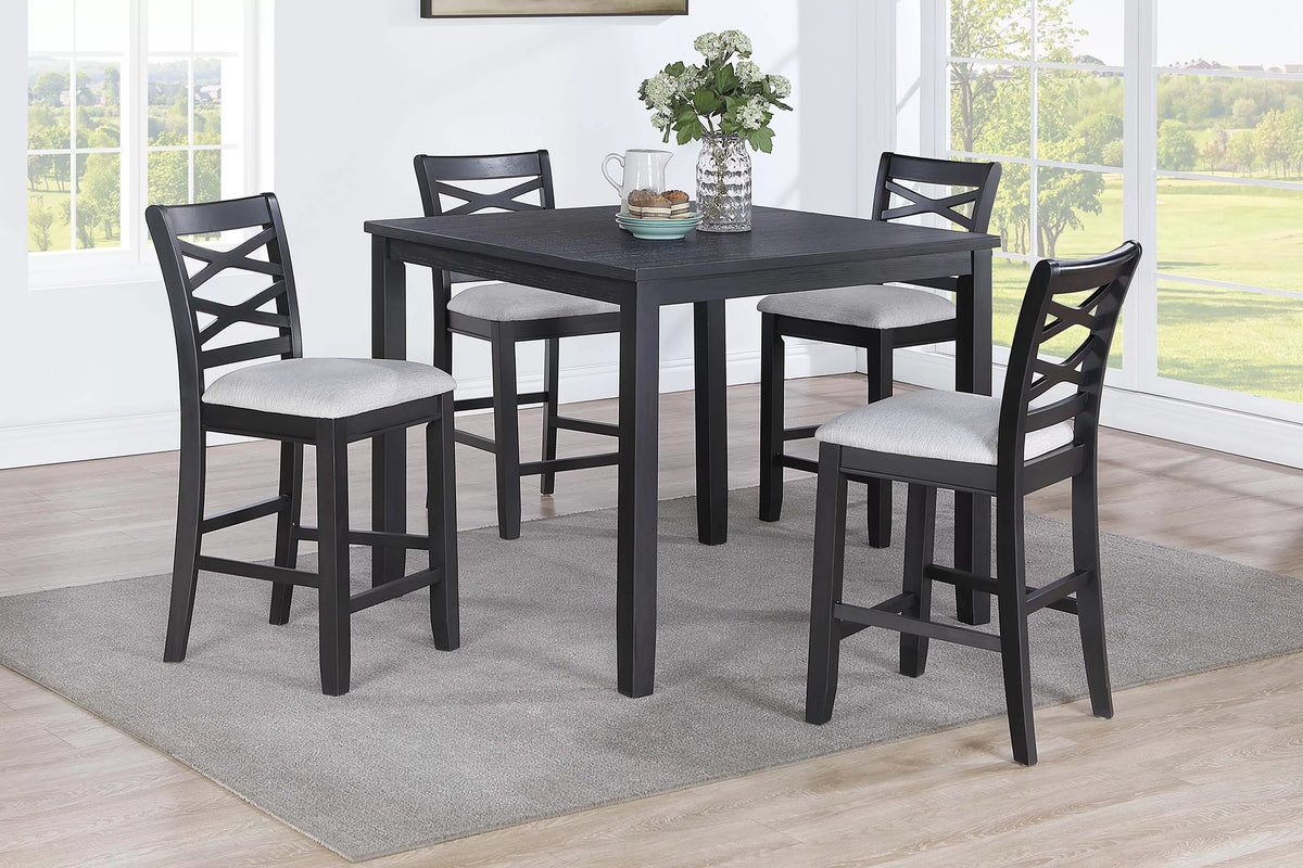 The Graham Black Counter Height Dining Set – 5 Piece