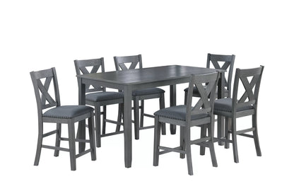 The Sutton Gray Counter Height Dining Set – 7 Piece
