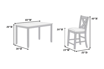 The Sutton Gray Counter Height Dining Set – 7 Piece