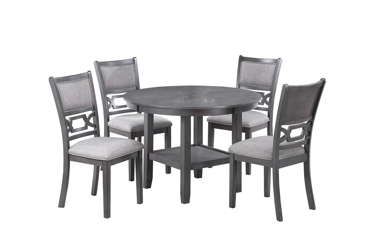 The Mercer Charcoal Round Dining Set – 5 Piece