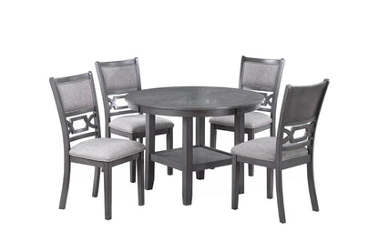 The Mercer Charcoal Round Dining Set – 5 Piece