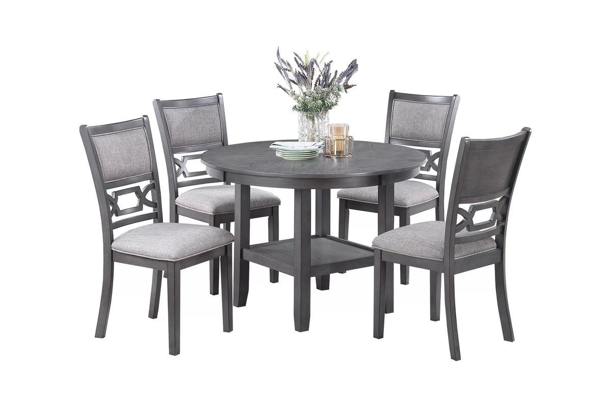 The Mercer Charcoal Round Dining Set – 5 Piece