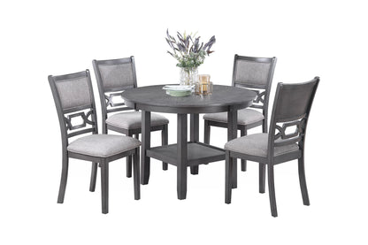 The Mercer Charcoal Round Dining Set – 5 Piece