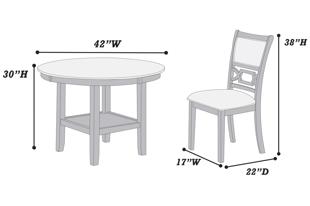 The Mercer Charcoal Round Dining Set – 5 Piece