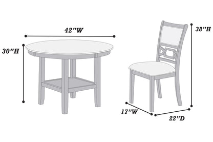 The Mercer Charcoal Round Dining Set – 5 Piece