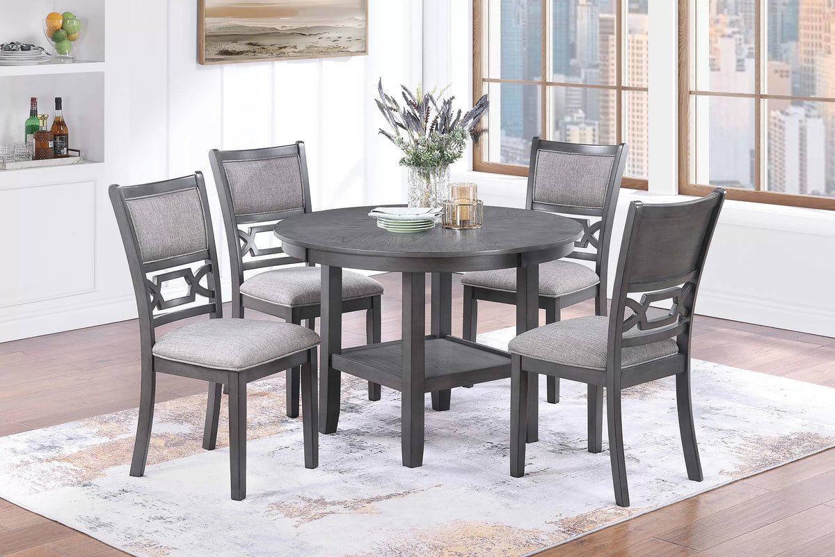 The Mercer Charcoal Round Dining Set – 5 Piece