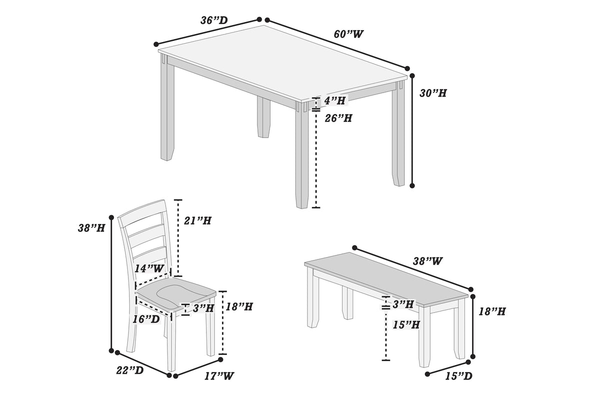 The Nolan Two-Tone Dining Set – 6 Piece