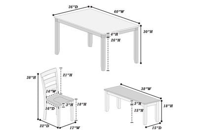 The Nolan Two-Tone Dining Set – 6 Piece