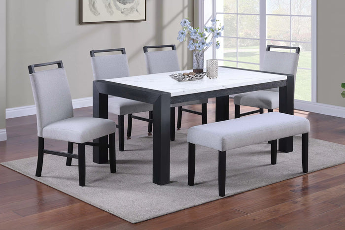 The Kensington Dining Set with Bench – 6 Piece