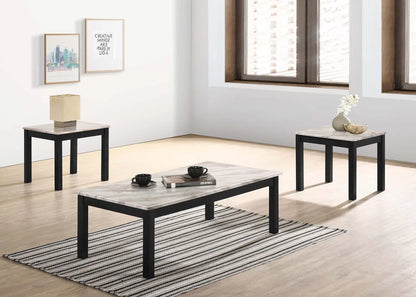 3-Piece Faux Marble Top Coffee Table Set - view 1