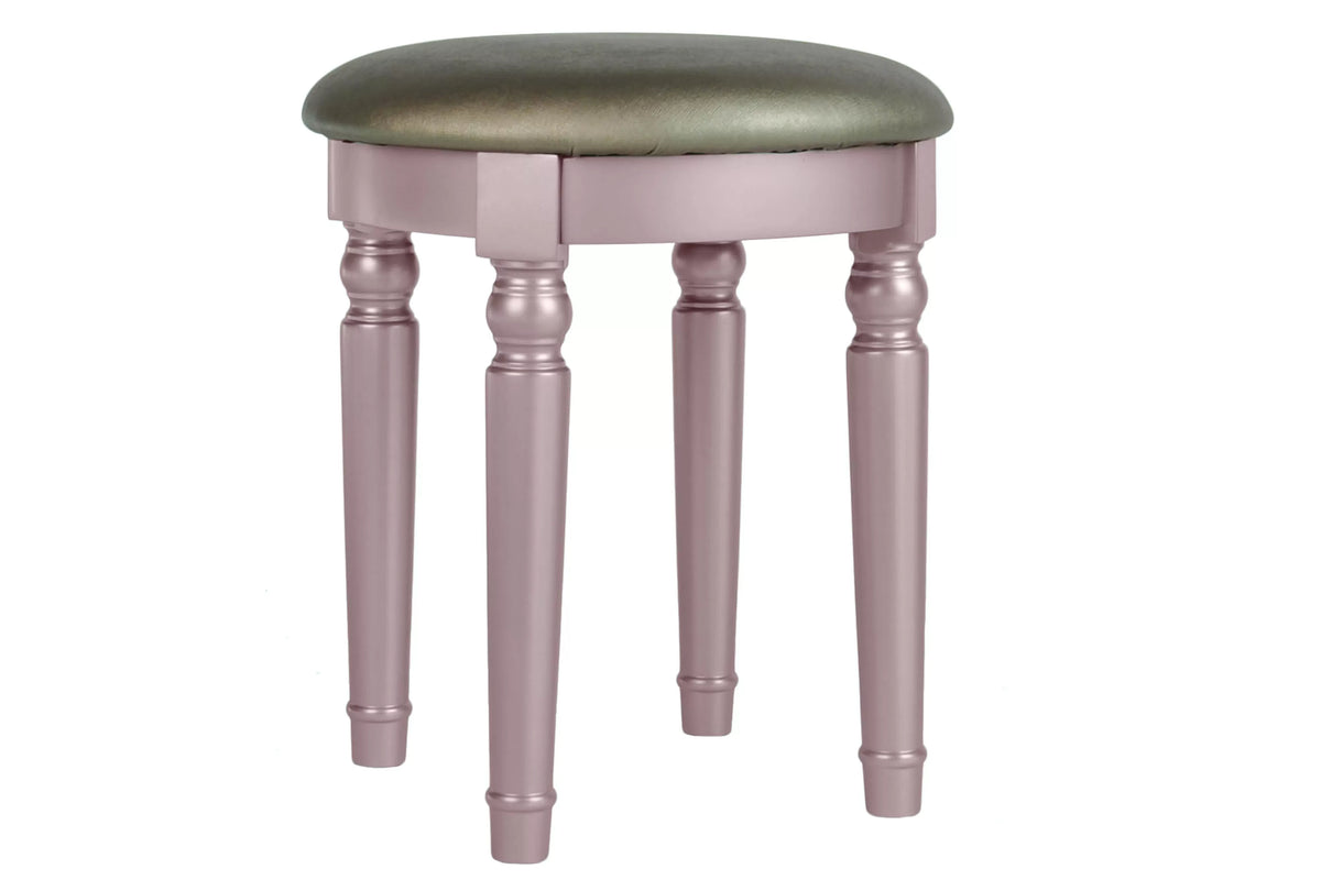 The Giselle Rose Gold Tri-Fold Mirror Vanity Set with Stool - view 5
