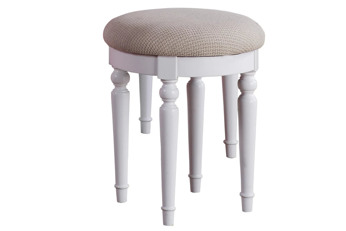 The Giselle White Tri-Fold Mirror Vanity Set with Stool - view 3