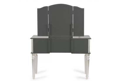 The Giselle Silver Tri-Fold Mirror Vanity Set with Stool - view 5