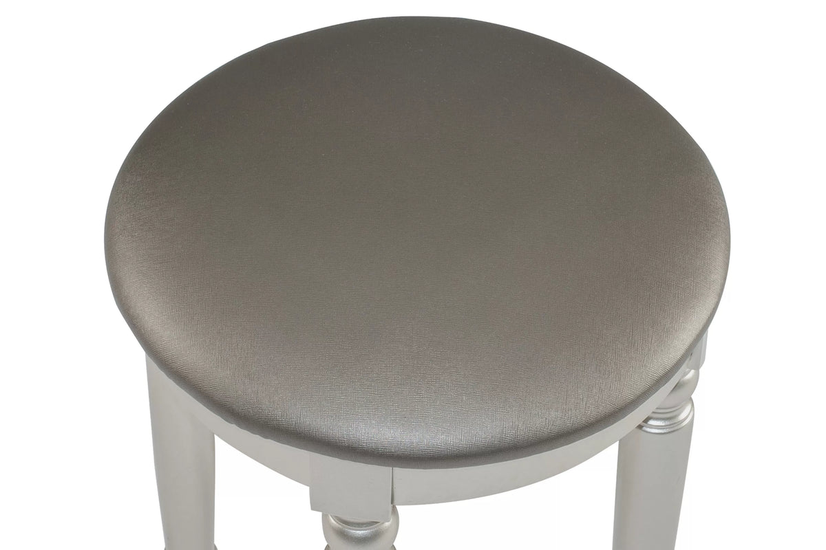 The Giselle Silver Tri-Fold Mirror Vanity Set with Stool - view 8