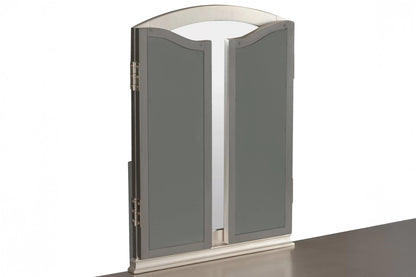 The Giselle Silver Tri-Fold Mirror Vanity Set with Stool - view 9