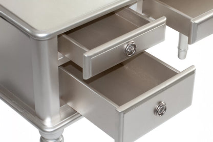 The Giselle Silver Tri-Fold Mirror Vanity Set with Stool - view 10