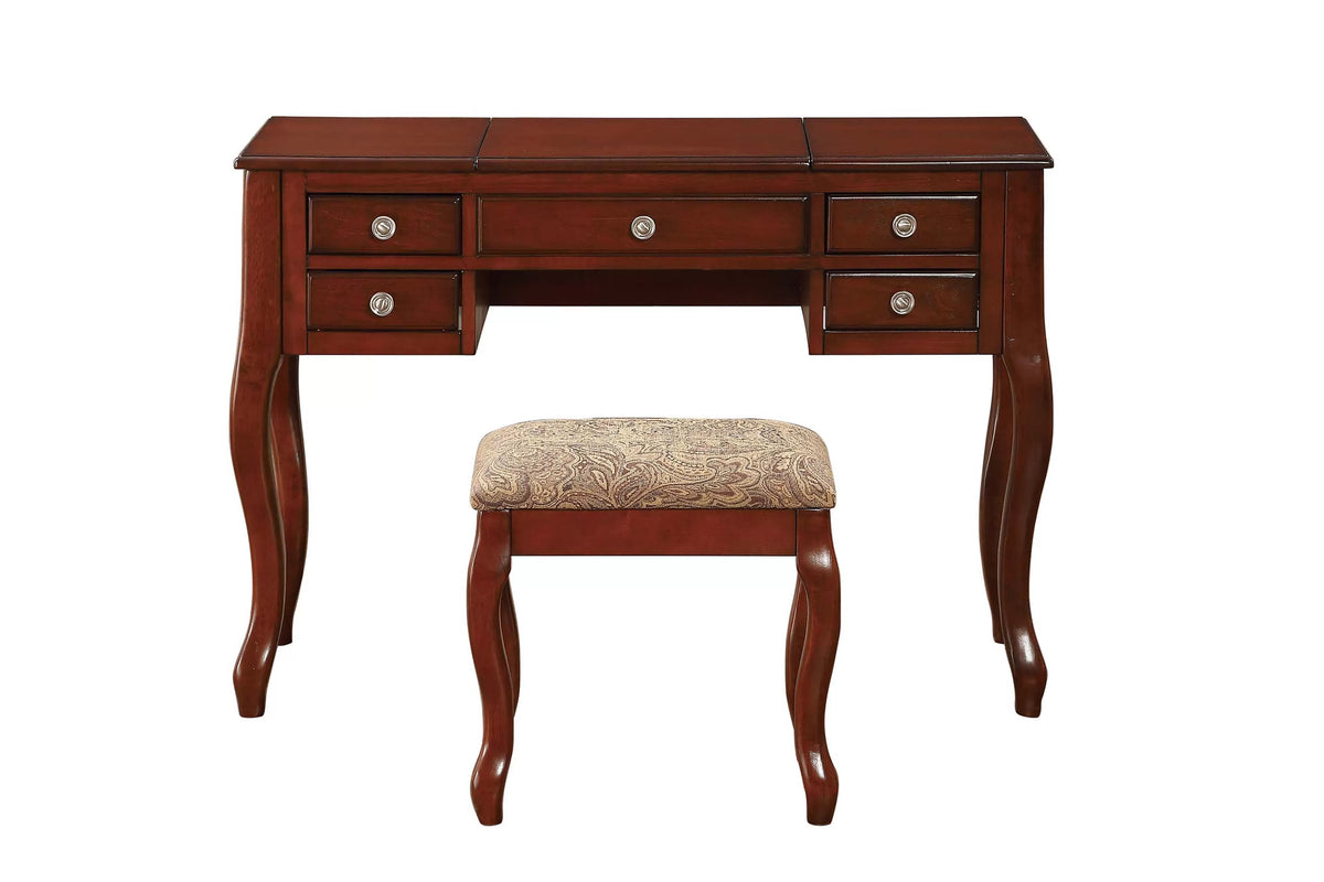 The Rowan Cherry Vanity Set with Stool - view 1