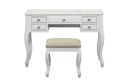 The Rowan White Vanity Set with Stool - view 1