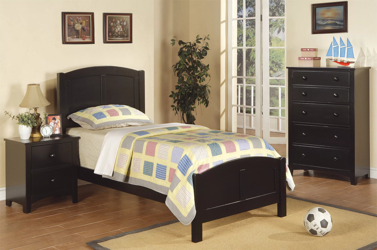 The Lumen Charcoal Wool fabric Twin Bed Frame, Nightstand & Chest – 3 Piece - view 11