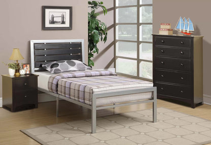The Carlisle Black Faux leather Twin Bed Frame, Nightstand & Chest – 3 Piece - view 6