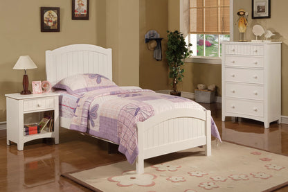 The Timberline White Wood Twin Bed Frame, Nightstand & Chest – 3 Piece - view 3