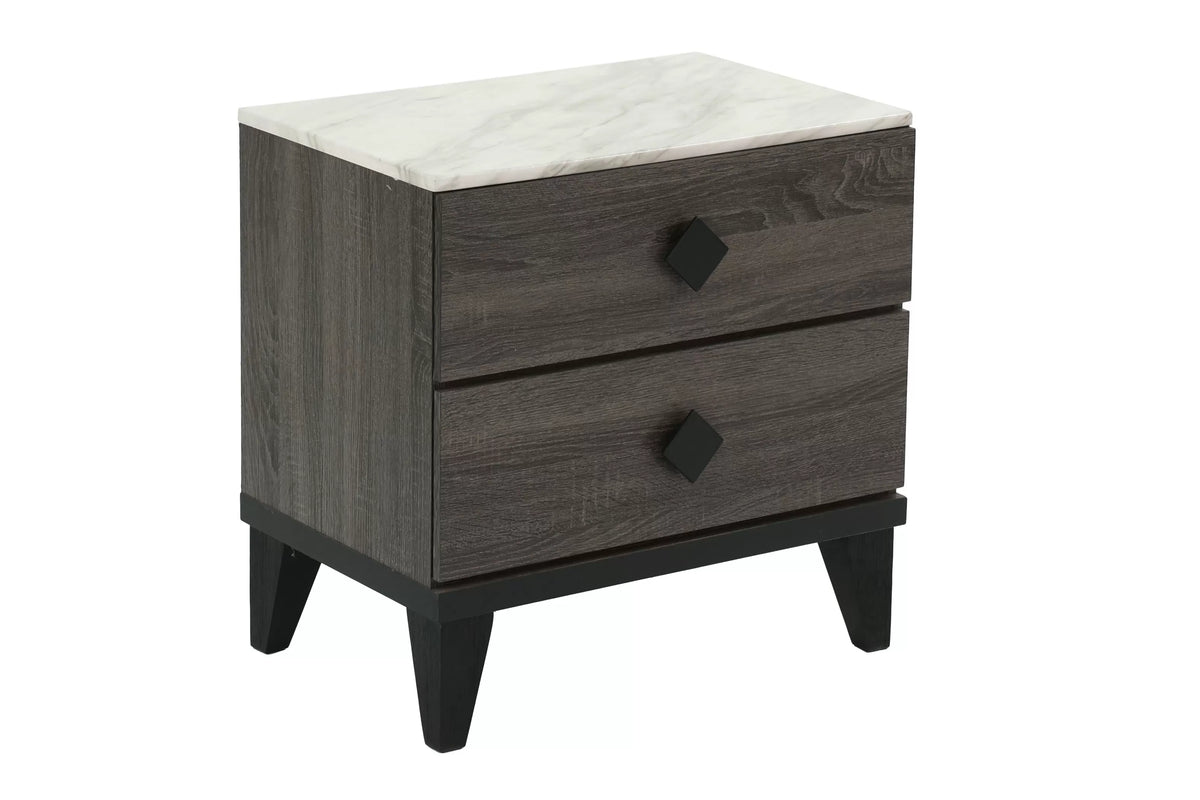 The Mercer Brown Faux Leather Full Bed Frame, Nightstand & Chest – 3 Piece - view 7