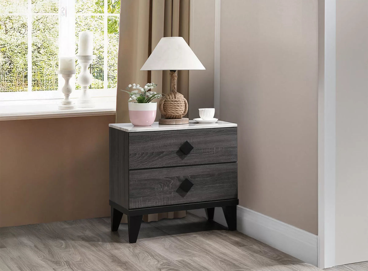 The Stanton Charcoal Polyfiber Twin Bed Frame, Nightstand & Chest – 3 Piece - view 14
